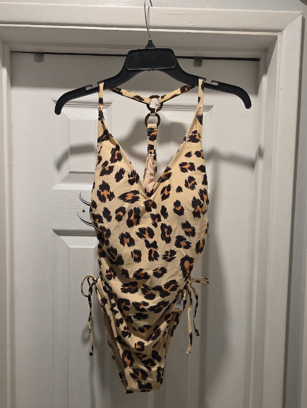 Target Leopard-Print One-Piece Swimsuit in Cream, Black & Brown - Picture 1 of 4